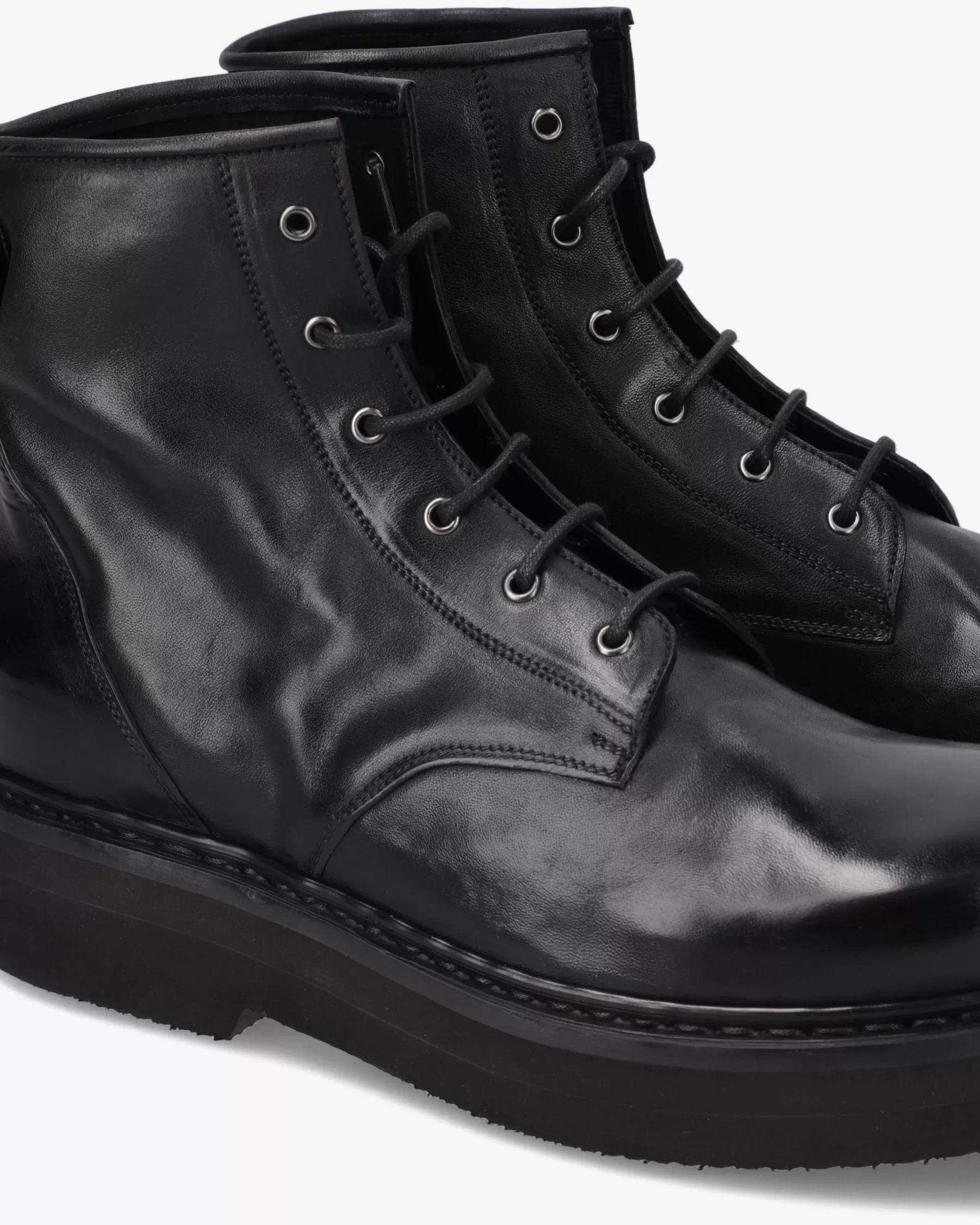 Premiata Stivaletti Max in pelle lux nero Outlet